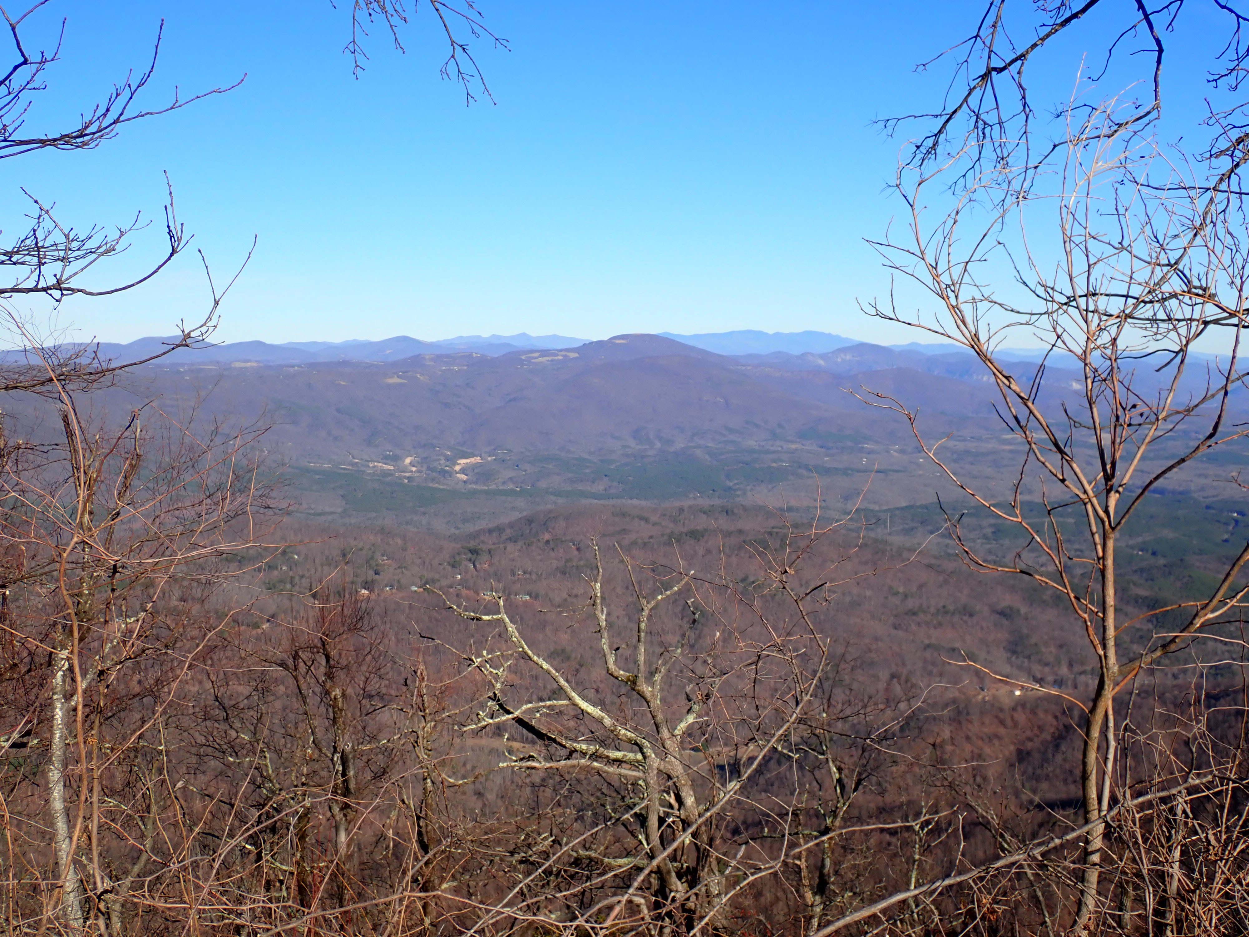 Mountain landscape in Western North Carolina showing forested ridgelines